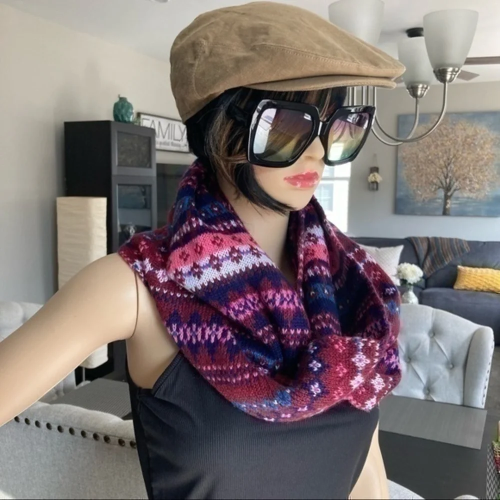 💋 SO Kohl’s fairisle infinity knit winter ski scarf 🧣